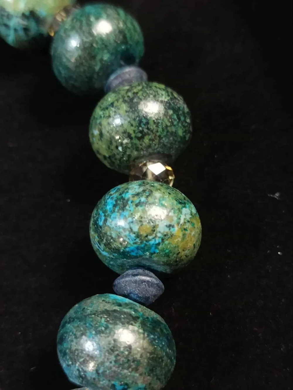 Vintage Style Israeli Eilat Stone Beaded Necklace Artisan Pendant Statement - Picture 12 of 15